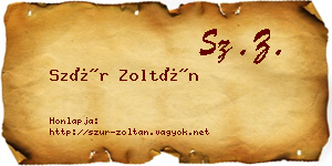 Szür Zoltán névjegykártya
